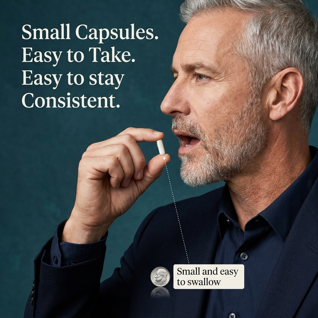 Small capsules — easy to take, easy to stay consistent