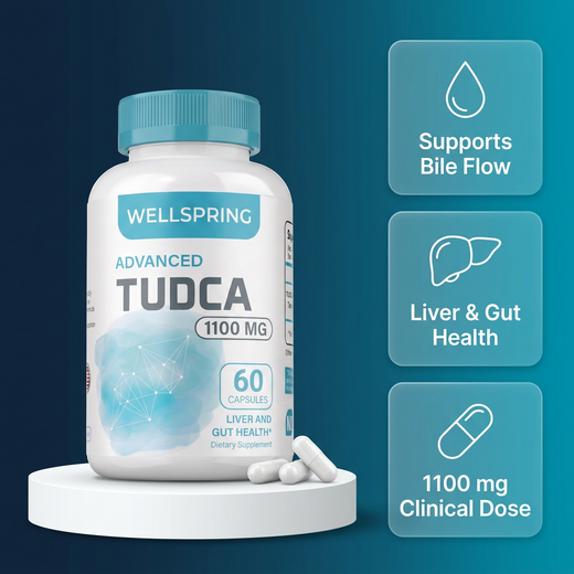 Wellspring Advanced TUDCA 1100mg – Liver, Bile & Gut Support | 60 Capsules